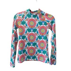 Mini Boden Floral Long sleeve rashguard size 13-14 Y